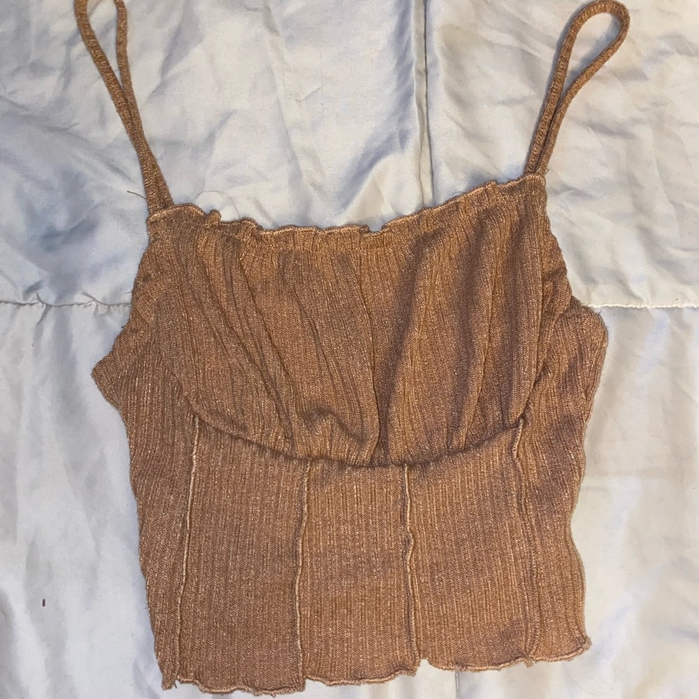 TAN CROPPED TANK